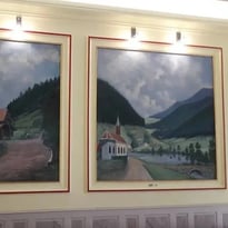 Les œuvres de Camille Braun au Salon d'honneur de la Mairie de Plainfaing