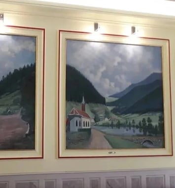 Les œuvres de Camille Braun au Salon d'honneur de la Mairie de Plainfaing