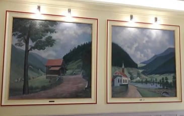 Les œuvres de Camille Braun au Salon d'honneur de la Mairie de Plainfaing