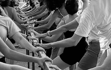 Une barre de danse classique proposée par Lydie Fornage en plein air