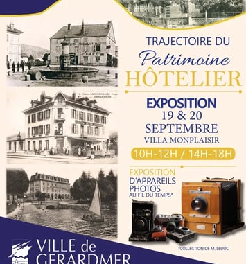 Exposition "Trajectoire du patrimoine hôtelier" et d'appareils photos